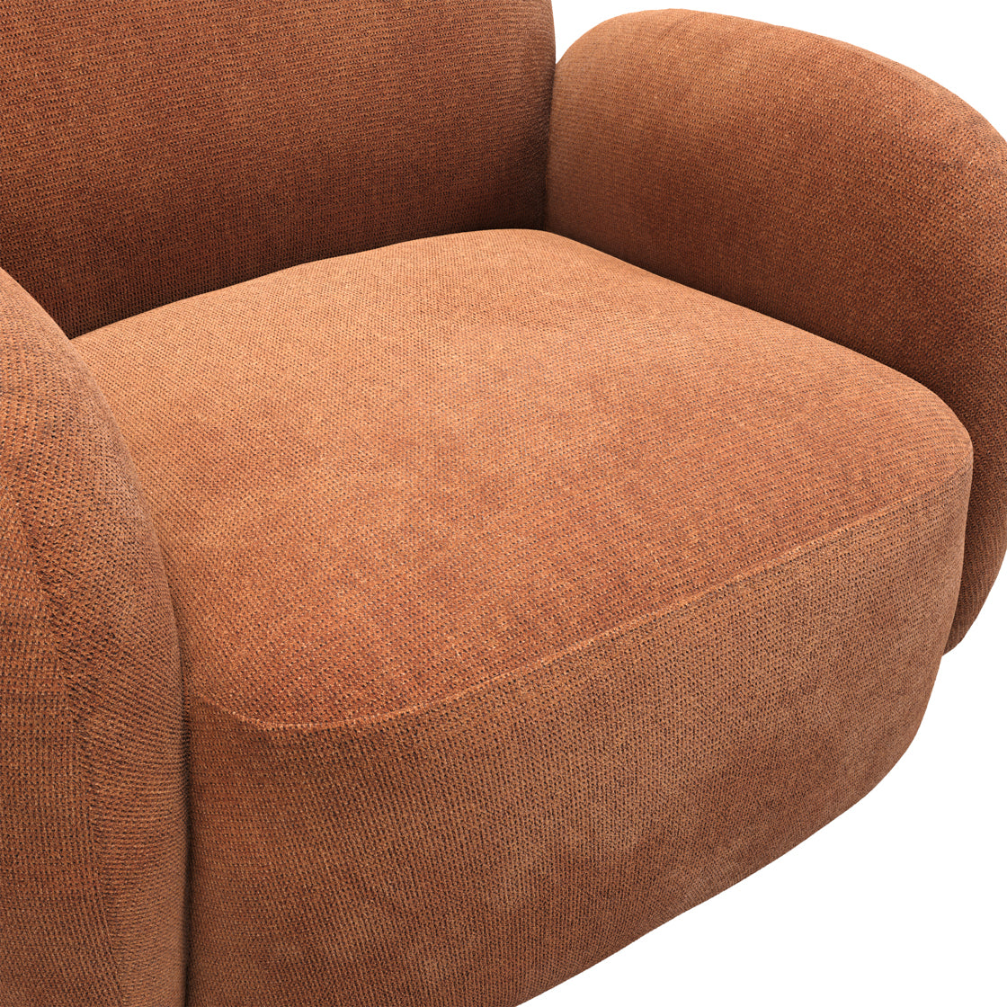 Hagu Rust Orange Chenille Accent Armchair
